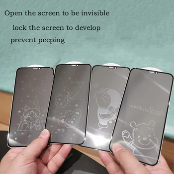 Hellokitty Kuromi Cinnamoroll Котка Пикачу, Приложими към Apple 12 на цял екран anti-Евтино Shadow закалена филм Iphone13Promax