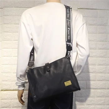 Корейската ежедневни мъжки чанта на едно рамо, модерна чанта-месинджър с панделка, мъжки и дамски младежта модерна чанта, бизнес Япония и Южна