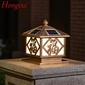 Тела осветително тяло стълб е стълб на стълб LED Хонгкуй на открито слънчеви водоустойчивые бронз за домашно светлина на градината на двора