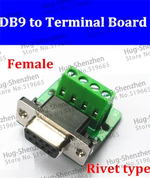 Продажба на едро Вид Занитване 30 бр женски Сериен порт DB9 към терминала RS232 към изводите на RS485 разъемная такса пин 1/2/5/6
