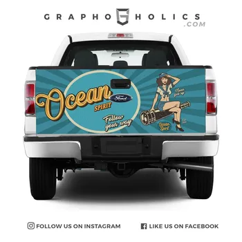 НОВОСТ!!! Висококачествена и капака на багажника на пикап с уникален дизайн и потребителски графика - Vintage Ocean Spirit