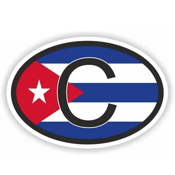 Креативна Автомобили Стикер Забавен Флаг с Код на страната на Куба, Vinyl Стикер, Капак, Драскотини, Стикери за Octavia Gti Chevrolet Bmw X6, 16 см * 11 cm
