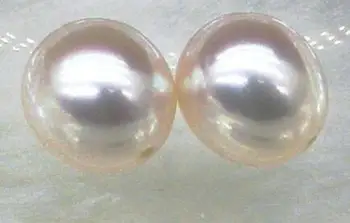Цена на едро ^^^ Натурален топ 9,5*11 мм овална свободен бял южно море е наполовина просверленная двойка перлата на обеци