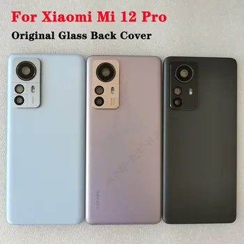 Оригиналът е За Xiaomi Mi 12 Pro Задния капак От закалено стъкло Резервни Части За Mi12 Pro Задния Капак на Отделението за батерията Врата Корпус + Frame Фотоапарат